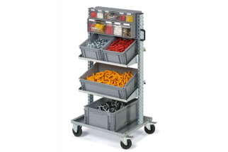 עגלת שירות עם תאים לאחסון