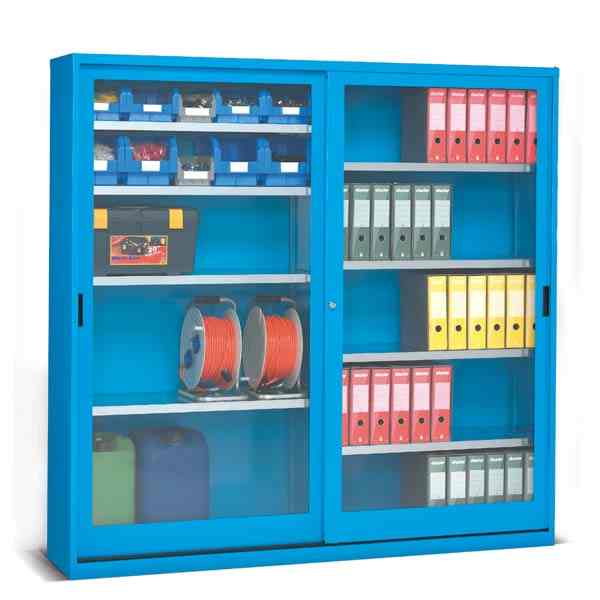 ארונות לאחסון עם דלתות שקופות