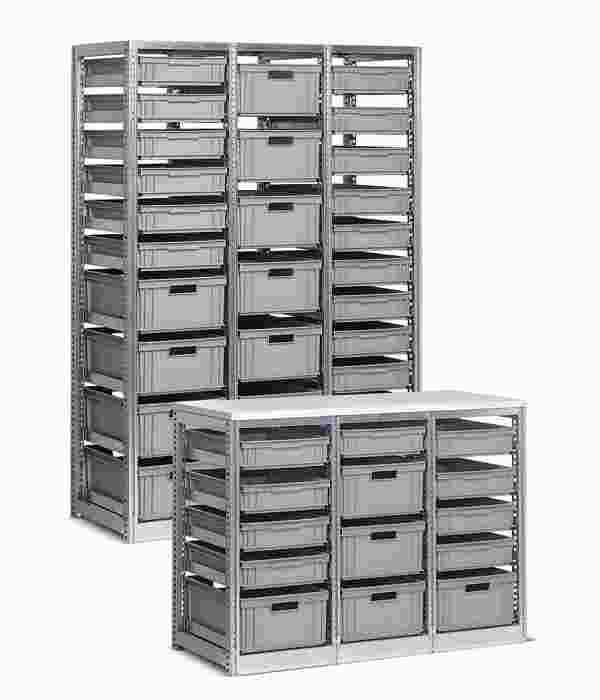 מערכת לאחסון ארגזים בגבהים שונים