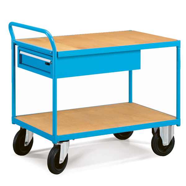 עגלת 2 מדפים מעץ