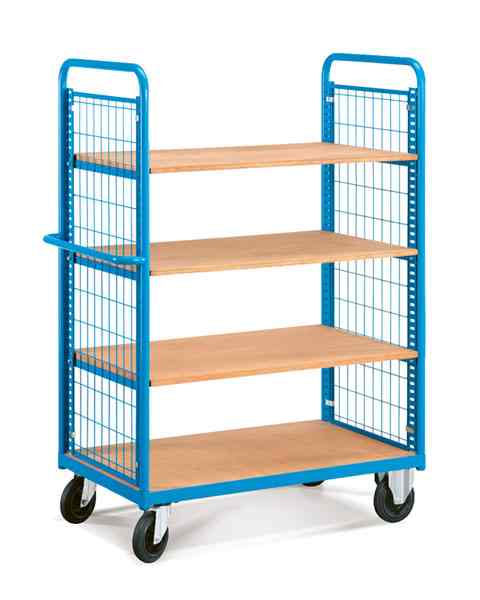 עגלת מדפים מעץ