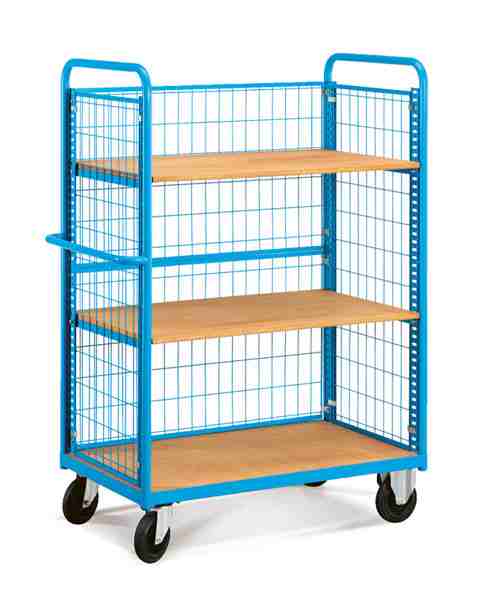 עגלת מדפים עם רשת