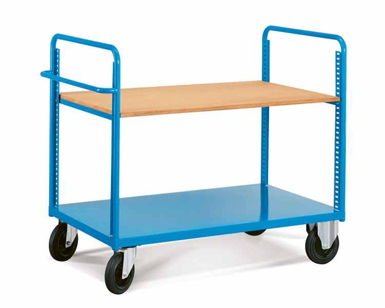 עגלת שינוע עם מדף עץ