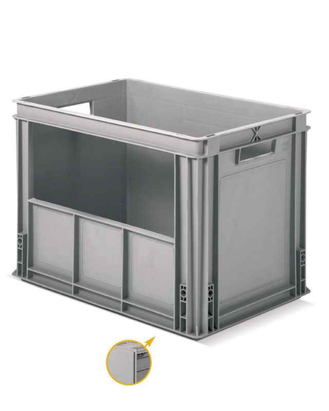 ארגז פלסטיק עם פתח צד